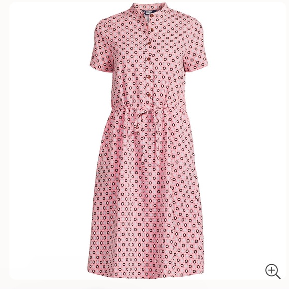 Lands' End Dresses & Skirts - Lands’ End 3X Button Front Shirt Dress Wood Lily Medallion Tile Orange